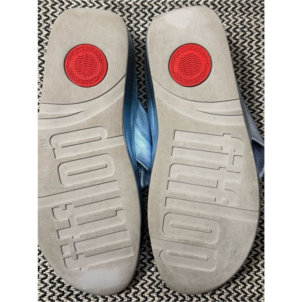 FitFlop Metallic Sky Blue Twiss Open Toe Sandals - Picture 4 of 9